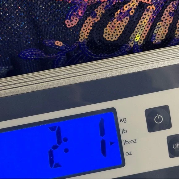 Cinderella Divine 14 Blue Iridescent Floral Sequin Full Length Gown Style J797 - Picture 8 of 9